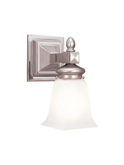 Cumberland 1-Light Wall Sconce in Satin Nickel.